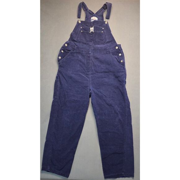 Vintage No Excuses Mens XL Blue Denim Curduroy Overalls Carpenter Pockets Chore - Picture 1 of 8